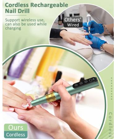 Senignol Electric Cordless Nail Drill - 35000RPM Professional Portable Machine for Gel Acrylic Nails - Rechargeable Nail File for Manicure and Pedicure - Buy Online on GoSupps.com