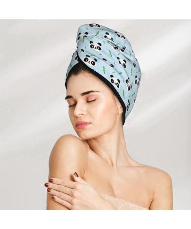 Cute Mochi Panda Microfiber Hair Towel - Super Absorbent & Quick Dry Wrap for Women - Perfect for Long Curly & Thick Hair - Buy Online on GoSupps.com