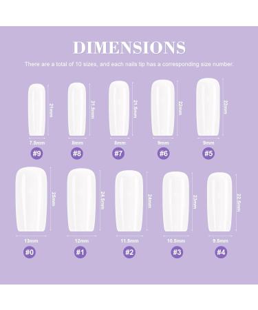 500PCS Saviland Soft Gel French False Nails Kit - Natural Long Square | Acrylic Nail Extension & Repair | Home Salon Nail Art - Buy Online on GoSupps.com