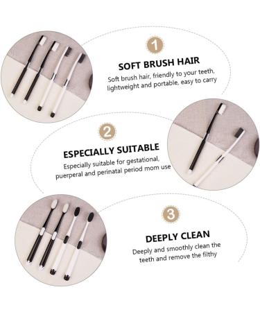 Hapinary 4-Piece Portable Toothbrush Set - Deep Cleaning Adult & Mother Toothbrushes for Healthy Gums | International Shipping Available - Buy Online on GoSupps.com