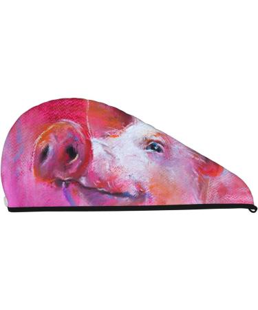 Pink Pig Microfiber Hair Towel - Super Absorbent Coral Velvet Wrap for Long Curly & Thick Hair | Quick Dry Solution for Women - Buy Online on GoSupps.com