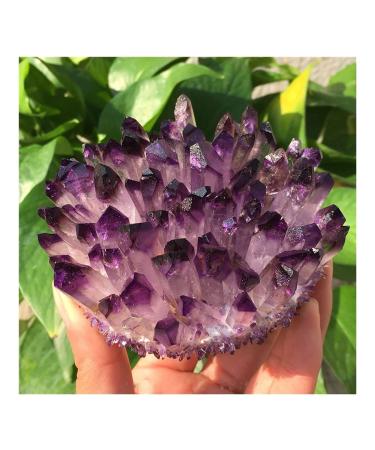Collection Natural Crystals Quartz Amethust Cluster Freeform Energy Reiki Stones Room Home Office Aquarium Decoration Accessories Gemstone (Size : 400-450g)