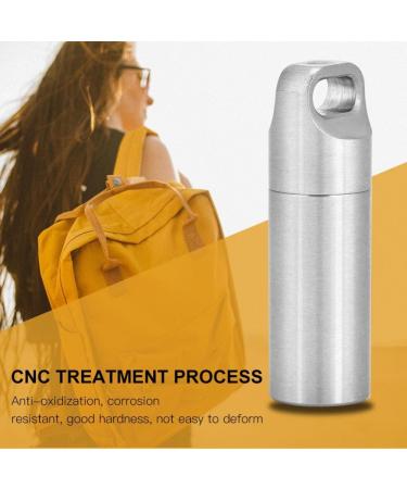 Waterproof Stainless Steel Pillendose Keychain - Survival Pill Bottle for Camping & Outdoors - Buy Online on GoSupps.com