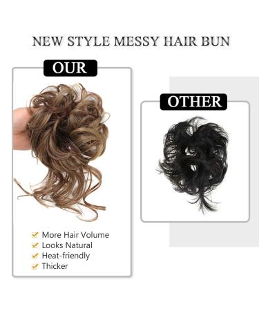 RPAEOY Dark Brown Hair Parts with Rubber Band - 2 Piece Curly Ponytail Extensions & Messy Bun Ties for Women & Girls - Buy Online on GoSupps.com