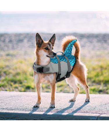 Emust Dog Chimney Shark Swimming Vest - Safety Lifeguard for Small Medium & Large Dogs - Blue (S) - Ideal for Pool Beach & Boating - Buy Online on GoSupps.com