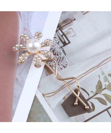 Cimenexe Bohemian Metal Flower Pearl Hair Pin Vintage Pearl Hair Clip Pin Crystal Flower Hairpins Clips Gold Pearl Flower Hair Barrette Headwear Metallic Decorative Hair Accessories Jewelry for Women - Buy Online on GoSupps.com