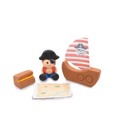 4x Edible Pirate Cake Toppers Set - Handmade Icing Fondant Pirate Ship Bag Map Birthday Baby Showers Cupcake Decor Supplies Comes with an Edible Glue - Buy Online on GoSupps.com