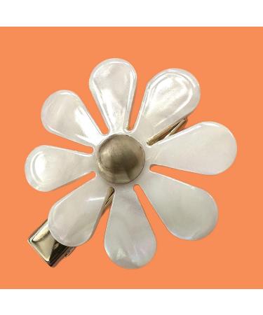 Shiny Pearl Daisy Hair Clips - 2pc Set | Jewels Flower Hair Accessories - Buy Online on GoSupps.com
