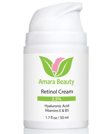 Retinol Cream for Face 2.5% with Hyaluronic Acid & Vitamins E & B5 1.7 fl. oz. 1.7 Fl Oz (Pack of 1)