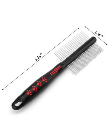 Double Sided Stainless Steel Dog Grooming Comb | Removes Tangles, Knots, Matted Hair | Round Wide Dense Teeth | Ideal for Small & Large Dogs, Cats - Buy Online on GoSupps.com