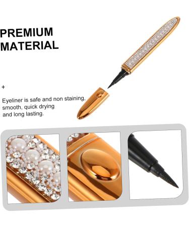 Healeved 3pcs Self Adhesive Mascara Black Eyeliner Pencil Liquid Eyeliner Pen Makeup Eyeliner Plastic Golden 1 count (Pack of 1) Goldenx3pcs - Buy Online on GoSupps.com