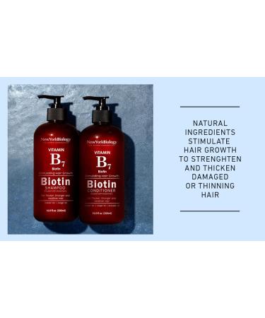 New York Biology Biotin Shampoo & Conditioner Set for Hair Growth & Thinning Hair - Hair Loss Treatment for Men & Women - Anti Dandruff Formula - 16.9 fl Oz (Pack of 2) - Buy Online on GoSupps.com