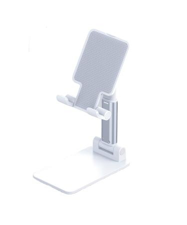 Cell Phone Stand Adjustable Angle and Height of Desktop Phone Stand Stable Non-Slip Design Compatible with All Mobile Phones iPhone iPad Tablet PC (White) Golden White