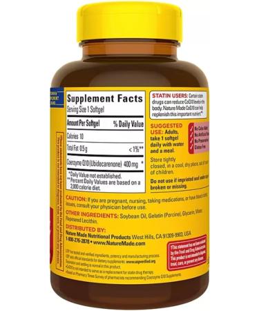Nature Made CoQ10 400 mg - 90 Softgels + Voosel Weekly Pill Organizer | 3 Months Supply | Boost Energy & Heart Health - Buy Online on GoSupps.com