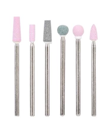 Nail Drill Bit Set 6Pcs Stainless Steel Nail Drill Heads Manicure Accessories Nail Art File Bits Tools(#5)