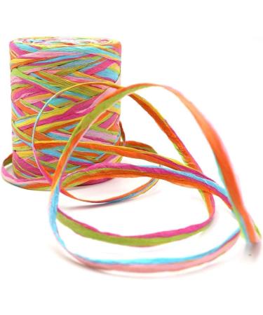 Colored 262 Feet Raffia Paper Ribbon for Gift Wrapping & DIY Decoration - Pink Multi-color String (262 Feet) - Buy Online on GoSupps.com