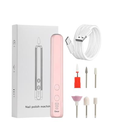 Portable Electric Nail Drill | Electric Nail File Set - Compact Portable Design Nail Drill Kit Hand Foot Care Tool for Acrylic Gel Nails Sakura Pink English Version