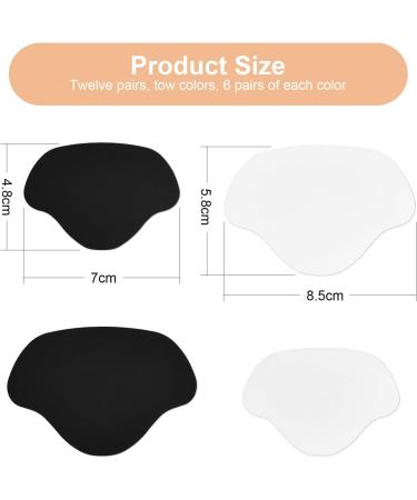 Microfiber Heel Repair Patch 12 Pairs, Self-Adhesive Shoe Hole Prevention Patch - Black & White, Large + Small Size - Buy Online on GoSupps.com