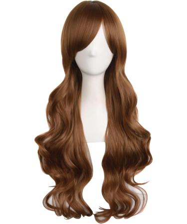Charming Long Brown Curly Wavy Full Hair Wig for Women - 32inch Anime Cosplay Synthetic Wig for Halloween Costume Party - ColorfulPanda - Buy Online on GoSupps.com