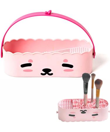 Makeup Brush Cleaner 4 In 1 Makeup Brush Cleaning Rack Innovative Makeup Cleaning Bowl With Detachable Design Makeup Brush Cleaning Bowl Multipurpose Brush Cleaning Mat For Painting Peen Brush Pink - Buy Online on GoSupps.com