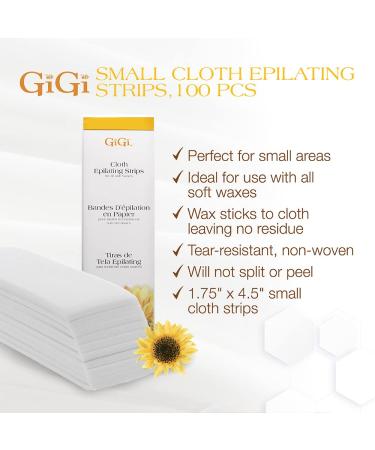 Gigi Spa Cloth Epilating Strips | 100 Small Wax Strips for Smooth Skin - Buy Online on GoSupps.com