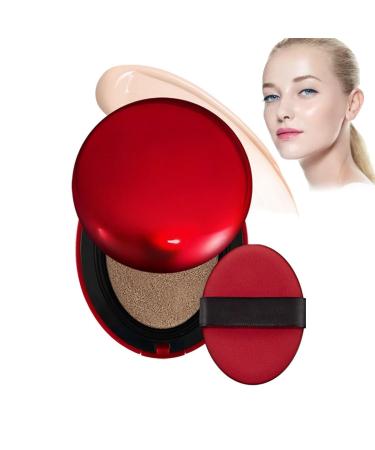 Red Cushion Foundation Red Fit Cushion Foundation SPF40 PA++ CC Concealer for Glass Skin Long-Lasting Lightweight High Coverage Waterproof & Sweatproof Semi-Matte Natural Face Makeup (Porcelain)