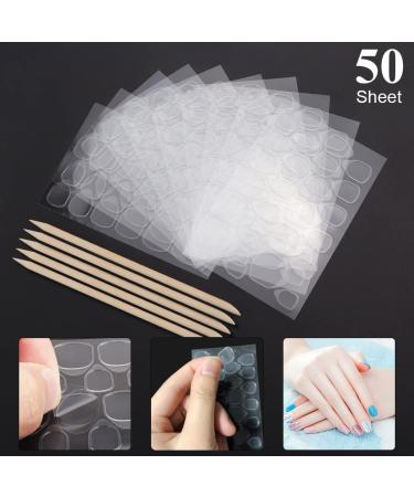 LIONVISON 50 Sheets Nail Adhesive Tabs - Double-Sided Waterproof Breathable Nail Glue Stickers for False Nails - 1200 Pcs Jelly Gel Nail Tape - 50 Sheet Pack - Buy Online on GoSupps.com