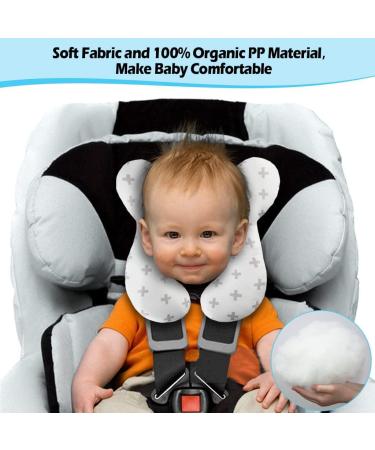 KAKIBLIN Baby Travel Pillow - White Cross Design for Car Seat & Pushchair - Buy Online on GoSupps.com