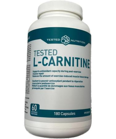 Tested Nutrition L-Carnitine Capsules | 454mg L-Carnitine Tartrate per Capsule | Stimulant Free Weight Loss Support Muscle Recovery Energy Metabolism Booster | 60 Servings (180 Capsules) - Buy Online on GoSupps.com