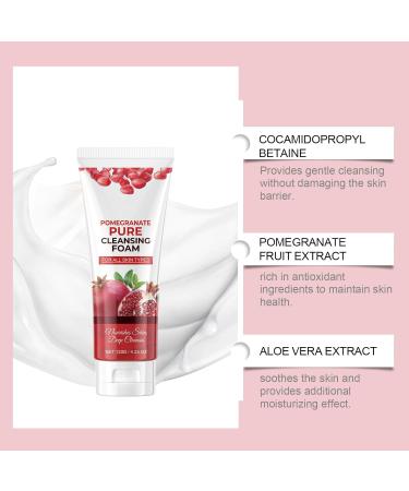 Pomegranate Pure Cleansing Foam - Gentle Daily Face Wash for All Skin Types with Fruit Extract & Aloe Nourishing and Deep Cleansing 120g - Buy Online on GoSupps.com