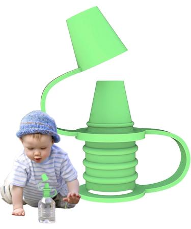 Leak-Proof Silicone Bottle Adapter - Interlocimet Discharge-Proof Water Bottle Cap | Safe & Odorless | Cream Green - Buy Online on GoSupps.com
