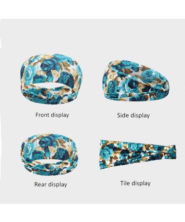 Lins Liliana Outdoor Sports Headband - Elastic Sweatband Hairbands for Jogging Hiking & Cycling - Dark Blue Summer Bandana - Buy Online on GoSupps.com