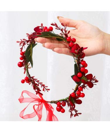Unicra Christmas Crown Headband - Festive Flower Garland Hair Jewelry for Women & Girls - Perfect Holiday Party Gift - Buy Online on GoSupps.com