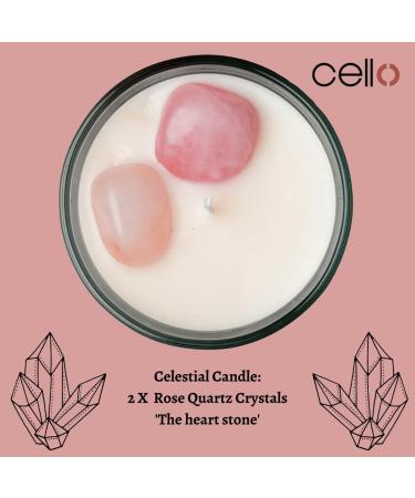 Celestial Scented Candle with Rose Quartz Gemstones | Metallic Gold Candle with Pink Crystals | Ideal Gift for Men & Women - Buy Online on GoSupps.com