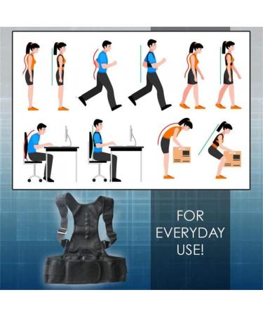 DFHBFG Adjustable Posture Corrector Brace Belt - Magnetic Back Shoulder Support Unisex (Medium) | International Shipping - Buy Online on GoSupps.com