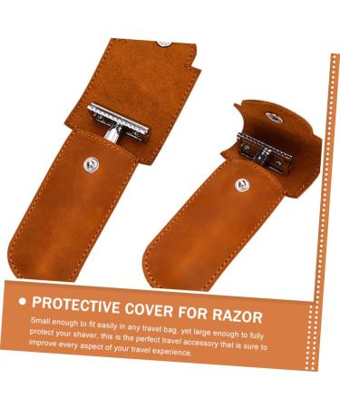 Angoily Leather Razor Case - 8 Stk Men's Razor Accessories & Protective Storage Bag - Buy Online on GoSupps.com
