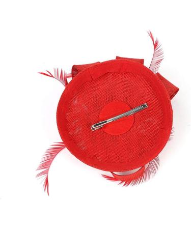 FRCOLOR Feather Fascinator Hat Tea Party Headband for Girls Flower Cocktail Derby Hair Clips for Women Wedding Headwear (Red) - Buy Online on GoSupps.com