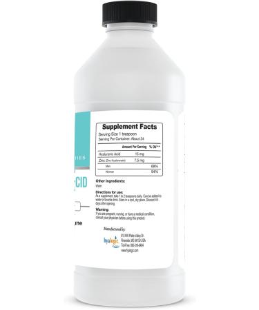 Hyalogic Liquid Zinc Supplement (4 Oz) with Hyaluronic Acid for Immune Support - Men and Women - Gluten-Free & Cruelty-Free - Buy Online on GoSupps.com