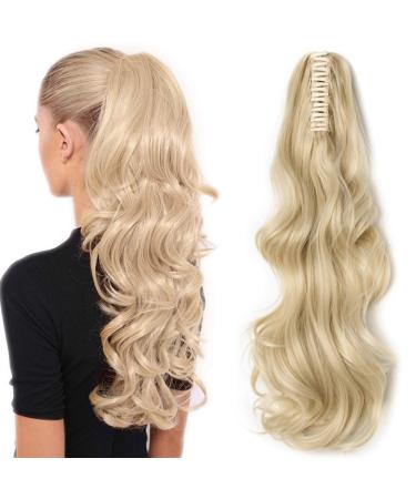 SEGO PONYTAIL Extension Pfervie Hair Part Hair Extension Braid Hair Piece Hair Voluminous Wavy like real hair bleached blonde-18 "(45cm) -140g 45 cm (lot de 1) hair part Welled blonde blonde