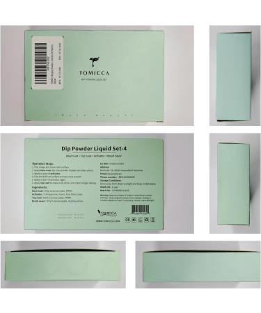 TOMICCA Dipping Powder Liquid Set - Base, Top Coat, Activator, Brush Saver - 4x15ml Essential Dip Liquid Set for DIY Nail Art - Buy Online on GoSupps.com