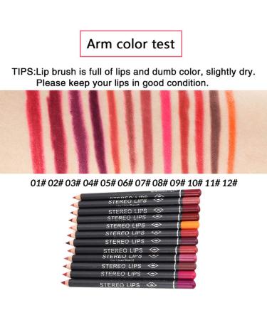 12-Piece Waterproof Matte Lip Liner Set | Velvet Lipstick & Liner Collection | Perfect Plump Pencils in 12 Colors for Full Look - Buy Online on GoSupps.com