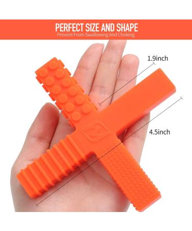 Sensory Chew Stick Toys for Kids with Autism ADHD - 2 Pack Medium Hardness Teething Tubes with 4 Textures - Purple/Orange - Buy Online on GoSupps.com