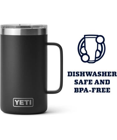 YETI Rambler 24 oz Mug - Vacuum Insulated Stainless Steel with MagSlider Lid - Black - Buy Online on GoSupps.com