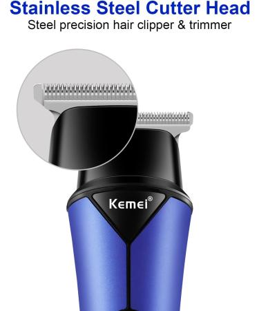 KEMEI EMEI Blue Hair Clippers for Men Electric Cordless Clippers for Hair Cutting Professional Barber Clippers USB Rechargeable Wireless Haircut Clippers km-641 - Buy Online on GoSupps.com