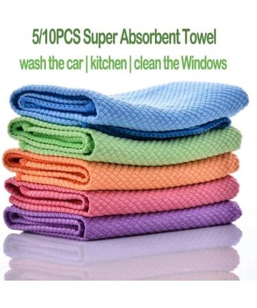 5/10pcs Dish Cloths Fish Microfibre Limescale Cleaning Cloths Soft Dish Cloths Liner Free Super Absorbent Towel (Color : 10pcs) - Buy Online on GoSupps.com