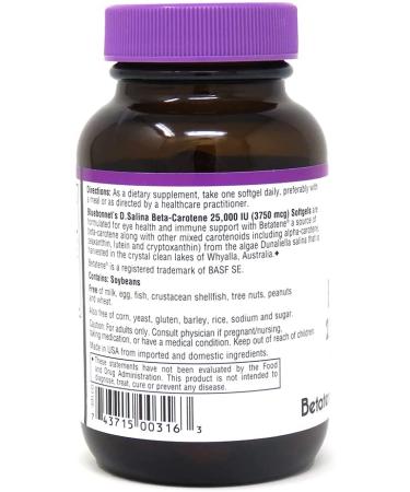Bluebonnet Natural Beta-Carotene 25000 IU - 90 Softgels | Premium Antioxidant Supplement - Buy Online on GoSupps.com