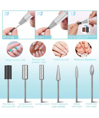 Professional Electric Nail Drill 20000 RPM Efile Kit | Manicure Grinder Tools for Acrylic Nails | Includes Nail Drill Bits Set and Sanding Bands | White - Buy Online on GoSupps.com