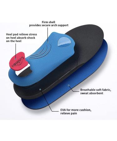 PCSsole Heavy Duty High Arch Support Insoles for 210+ lbs | Orthotic Insoles for Plantar Fasciitis, Heel Pain & Pronation | Work Boot Shoe Insert for Foot Pain Relief | 28cm Men's 9-9 1/2, Women's 11-11 1/2 | Blue (280MM) - Buy Online on GoSupps.com
