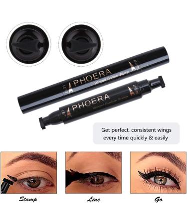 Dual Ended Winged Eyeliner Stamp Waterproof Long Lasting Liquid Smudgeproof Eye Makeup Seal Stamp Tool for Wing or Cat Eye 1PC - Buy Online on GoSupps.com