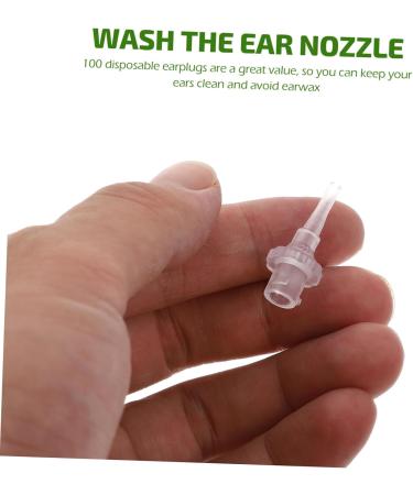 WRITWAA 100Pcs Disposable Replacement Tips for Ear Washer Medical Grade Ear Wax Cleaning Tool for Safe and Irrigation Fits All Ear Environmental Protection Design - Buy Online on GoSupps.com